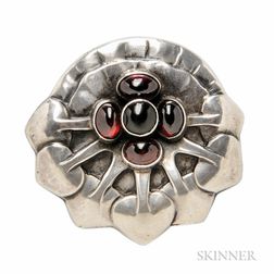 .828 Silver and Garnet Brooch, Georg Jensen